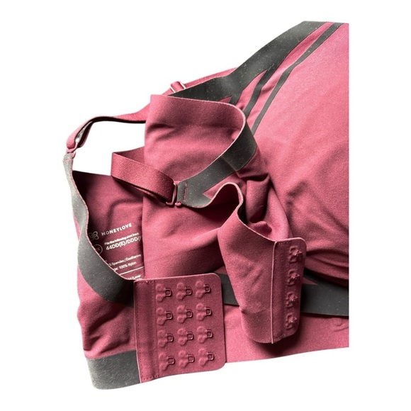 Honeylove Silhouette Bra Wireless velvetine flocking Fig Size 3X 44DD - Picture 4 of 12